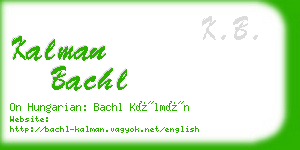 kalman bachl business card